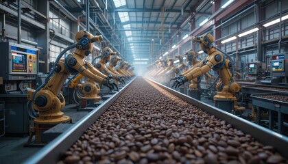 Poster - Automation in Industry with Robotic Arms Sorting Coffee Beans