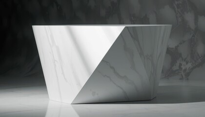 Poster - Modern Geometric Marble Bathtub with Elegant Design and Clean Lines