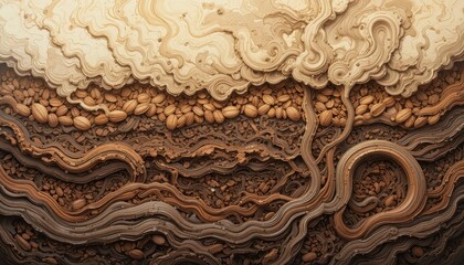 Poster - Abstract Art Composition of Natural Elements and Textures