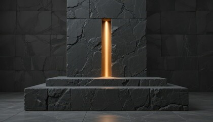 Poster - Modern Architectural Design with Minimalist Dark Stone Elements