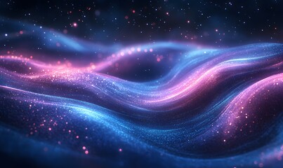 Poster - Nebula Waves: An Abstract Landscape of Cosmic Dust and Starlight