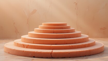Poster - Elegant and Modern Circular Stairs Design with Peach Color Scheme