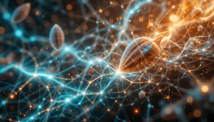 Poster - Abstract Digital Visualization of Neural Connections and Synapses