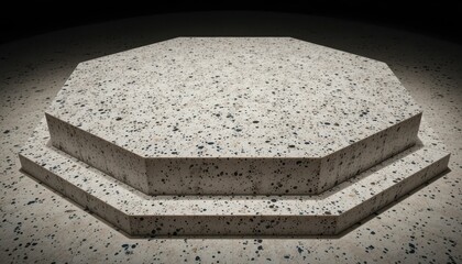 Poster - Polished Octagonal Display Pedestal with Textured Surface Design