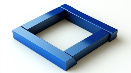 Poster - Abstract blue square frame.