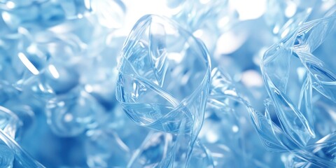 Poster - Abstract blue swirls, liquid texture.
