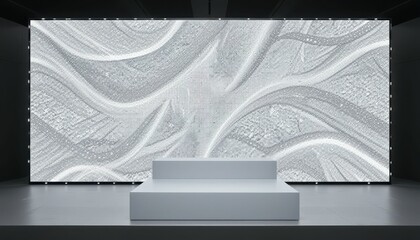 Poster - Modern Abstract Display with Textured Wave Pattern and Stage Setup