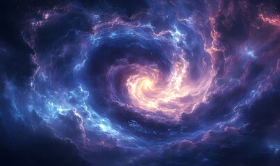 Poster - celestial vortex: a swirling cosmic cloud of vibrant colors and light