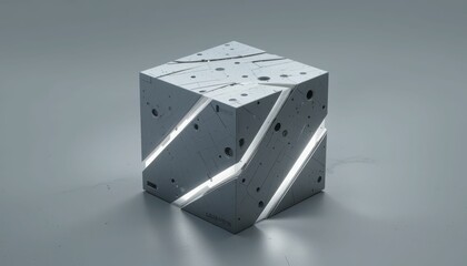 Poster - Abstract geometric structure with illuminated lines in a minimalistic setting