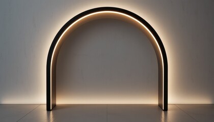 Poster - Minimalist Arch Design with Soft Ambient Light in Neutral Space