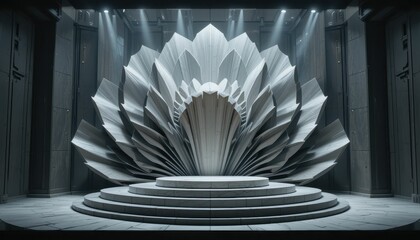 Poster - Elegant Modern Sculpture in a Contemporary Indoor Space