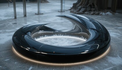 Poster - Sleek Modern Sculpture in Contemporary Indoor Environment