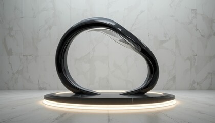 Poster - Modern Abstract Sculpture on Marble Background with Soft Lighting