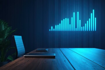 Poster - Futuristic Boardroom with Holographic Display and Modern Design Elements