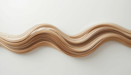 Poster - Flowing Curved Wooden Strips on a Light Background with Soft Shadows