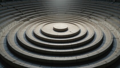 Poster - Circular Stairs in an Empty Amphitheater with Natural Lighting