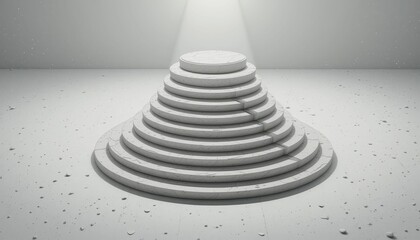 Poster - Minimalist Step Pyramid with Soft Lighting and Subtle Texture