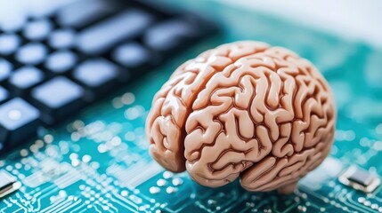 Poster - Holographic Representation of Artificial Intelligence Brain on Digital Circuit Background