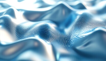 Poster - abstract blue wavy surface with subtle texture.