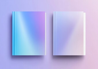 Wall Mural - book cover designs featuring a pastel blue and purple gradient