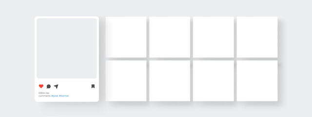Fototapete - Blank Banner Templates for Social Media Design, Mobile Photo Frame. Vector Illustration