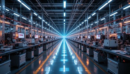Poster - Advanced Industrial Manufacturing Facility with High-Tech Equipment