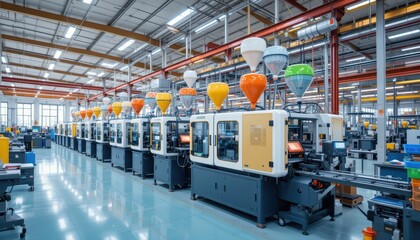 Poster - Modern Manufacturing Facility with Advanced Injection Molding Machines
