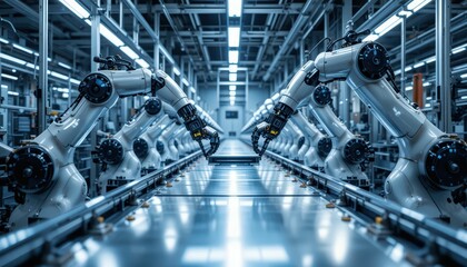 Poster - Advanced Industrial Robot Technology in Modern Manufacturing Facility