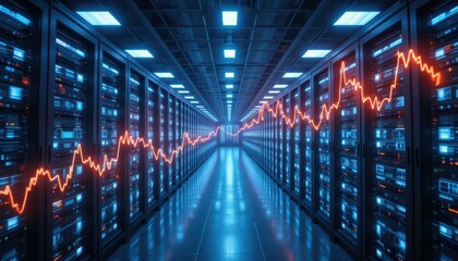 Poster - Futuristic Data Center with Visualization of Growing Network Trends