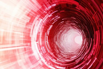 Poster - Abstract Digital Flow of Cyber Network Data in Red Tones with High-Tech Visual Effects