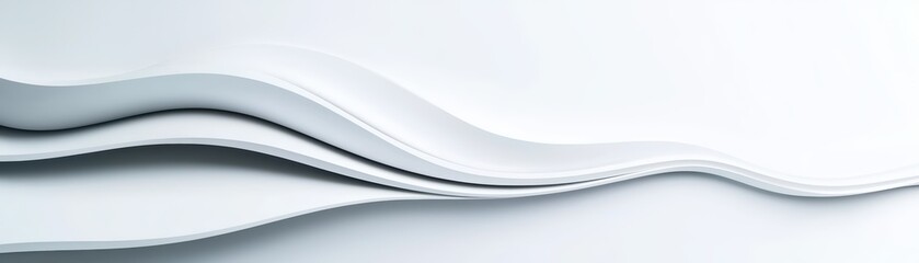 Poster - Abstract White Minimalist Background with Tech Wave Design Perfect for Modern Visuals