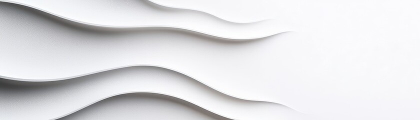 Poster - Minimalist Abstract White Background with Smooth Waves for Tech and Design Concepts