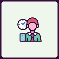 Poster - Vector illustration depicting time management professional in vibrant colors