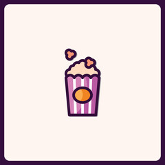 Poster - Stylized cinema popcorn box icon for entertainment related designs and creative projects