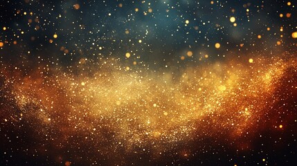 Canvas Print - golden celestial dust: a cosmic sparkle abstract background image