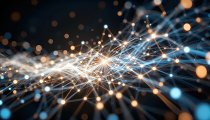 Poster - Dynamic Abstract Technology Background with Light Particles and Lines