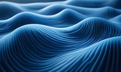 Poster - Abstract Blue Wave Pattern: Serene and Flowing Textured Background