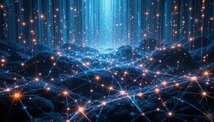 Poster - Ethereal Light Patterns Over a Flowing Network of Energy Particles