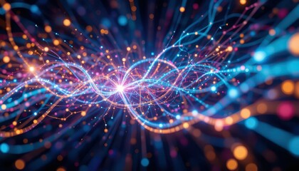 Poster - Abstract Technology Background with Colorful Flickering Lights
