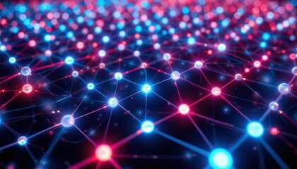 Poster - Abstract Network Visualization with Colorful Lights and Connections