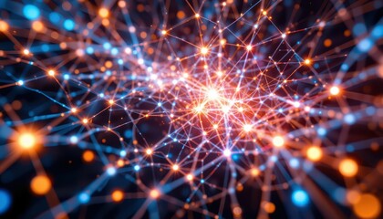 Poster - Abstract Network Visualization with Colorful Lights and Connections