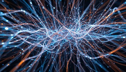  - Dynamic Abstract Lines and Light Effects in Dark Background