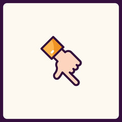 Poster - Pointing finger gesture symbol with sleeve, direction indication icon