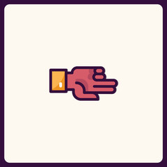 Poster - Abstract illustration hand gesture with fingers symbol in modern style