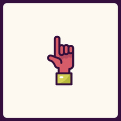 Poster - Stylized hand with index finger raised as a clear symbol for guidance