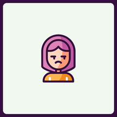 Poster - Melancholy avatar symbol conveying digital emotion and isolated expression