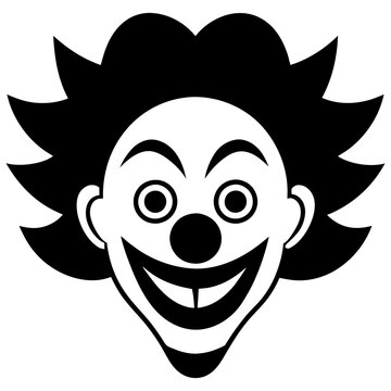 April Fools’ Day, clown in a hat icon vector illustration. funny cartoon face