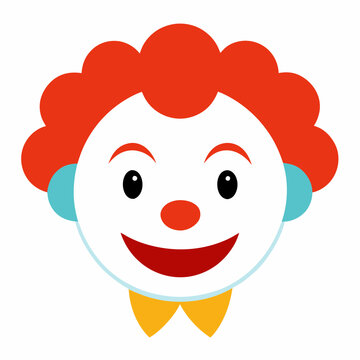 April Fools’ Day, clown in a hat icon vector illustration. happy smiling face with ice cream