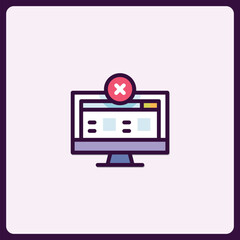 Poster - Error Message on Computer Screen Icon, Website Issue Indication