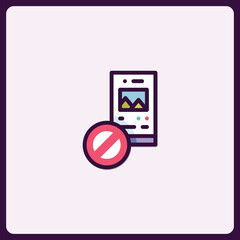 Poster - Mobile device notification blocked symbol displaying a restricted access